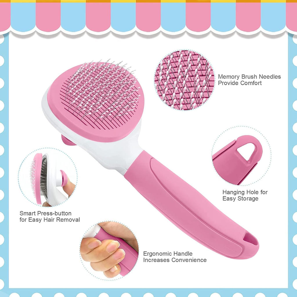 Self-Cleaning Pet Brush & Metal Comb Set – view 3