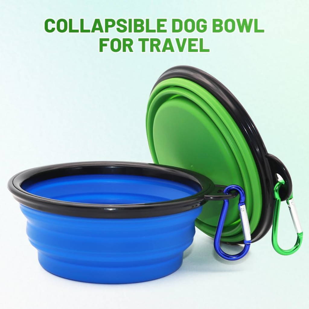 Collapsible Pet Bowls with Carabiners – 2 Pack – view 2