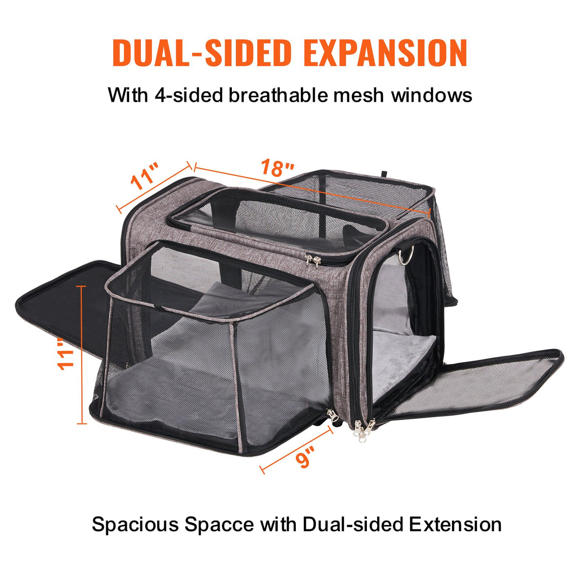 Rolling Pet Carrier with Wheels & Telescopic Handle – view 3