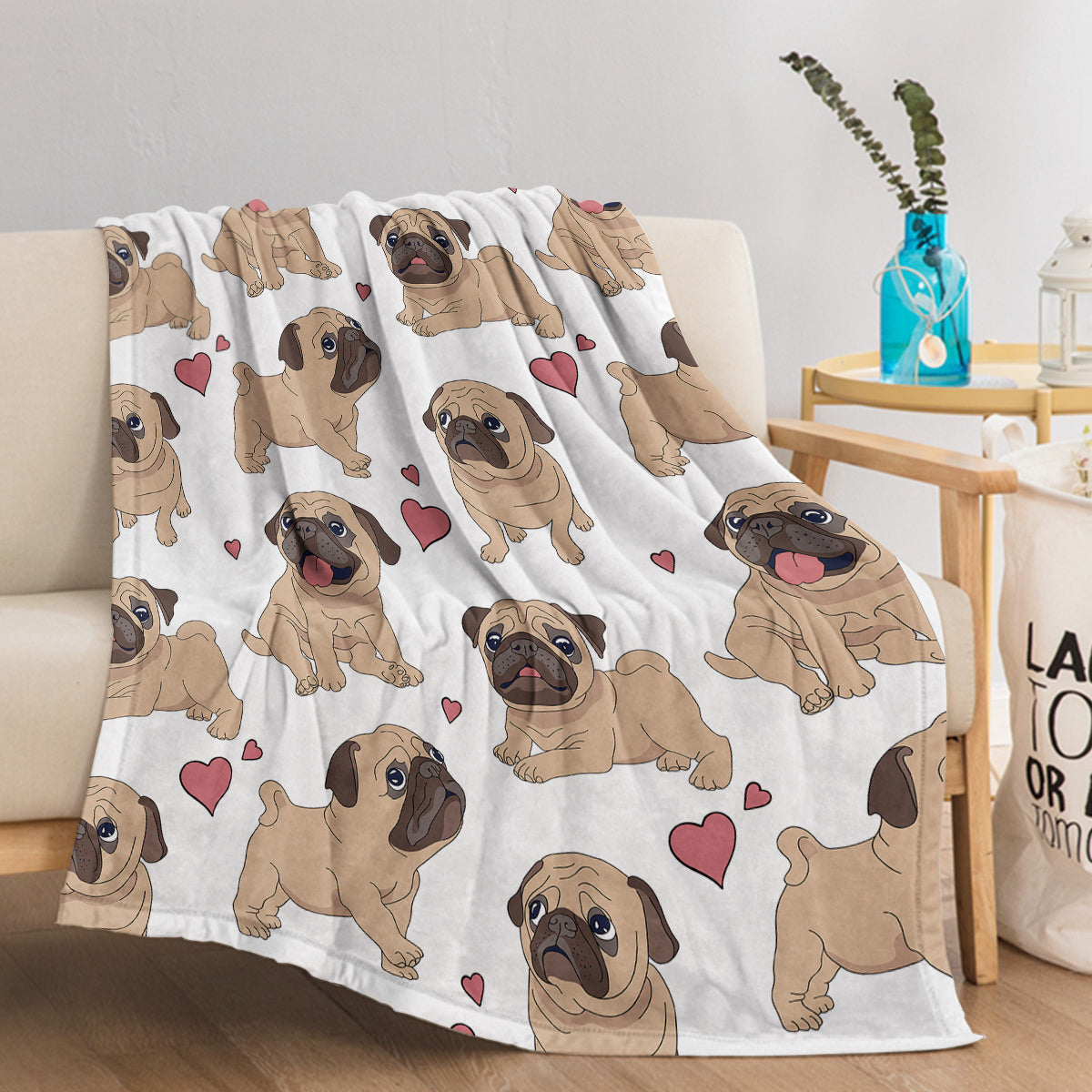 Soft Heart Print Pet Blanket – view 3
