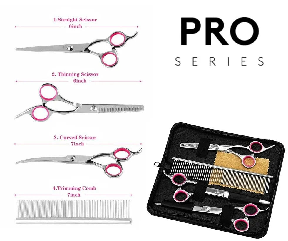 4-Piece Stainless Steel Pet Grooming Scissors Set – view 2