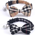 Breakaway Cat Collars with Bow & Bell – 2 Pack Plaid – Happy Tails Co.