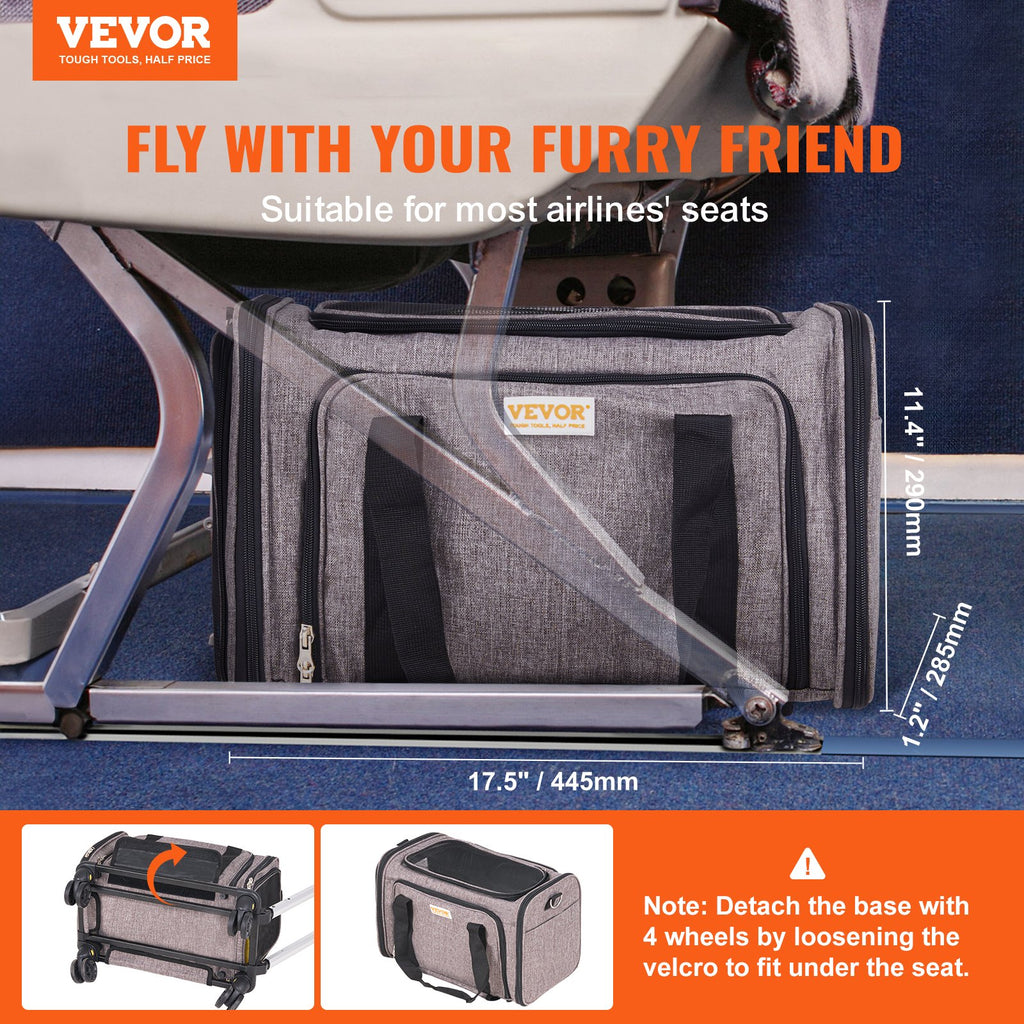Rolling Pet Carrier with Wheels & Telescopic Handle – view 2