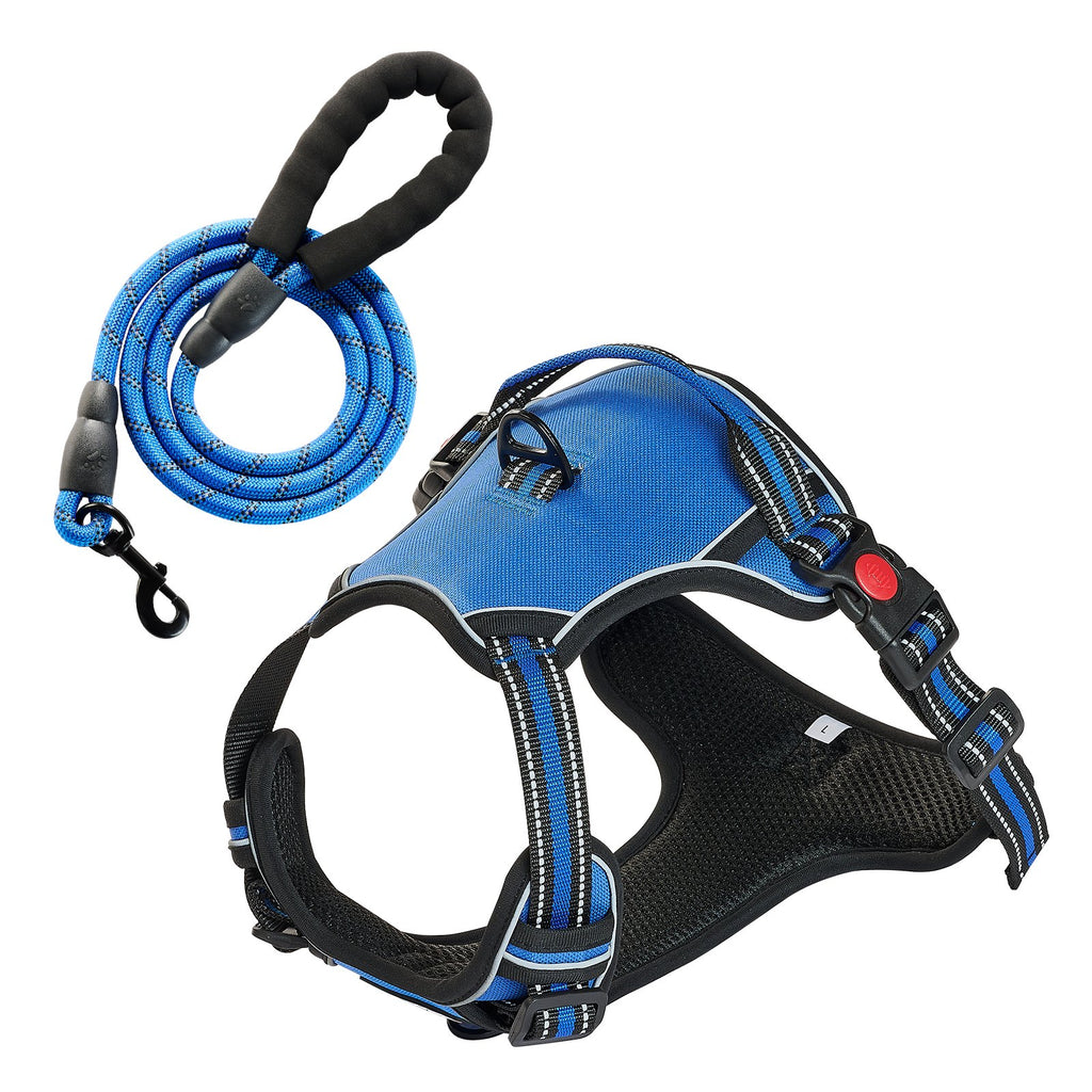 No-Pull Dog Harness & 5ft Leash Set – Reflective – Happy Tails Co.