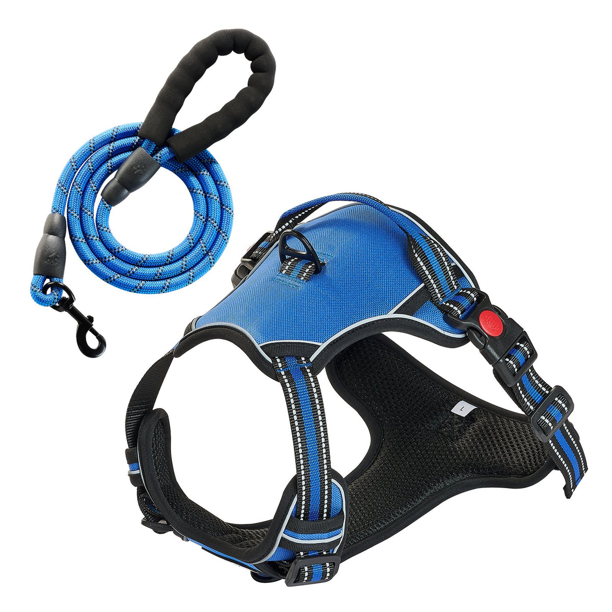 No-Pull Dog Harness & 5ft Leash Set – Reflective – Happy Tails Co.