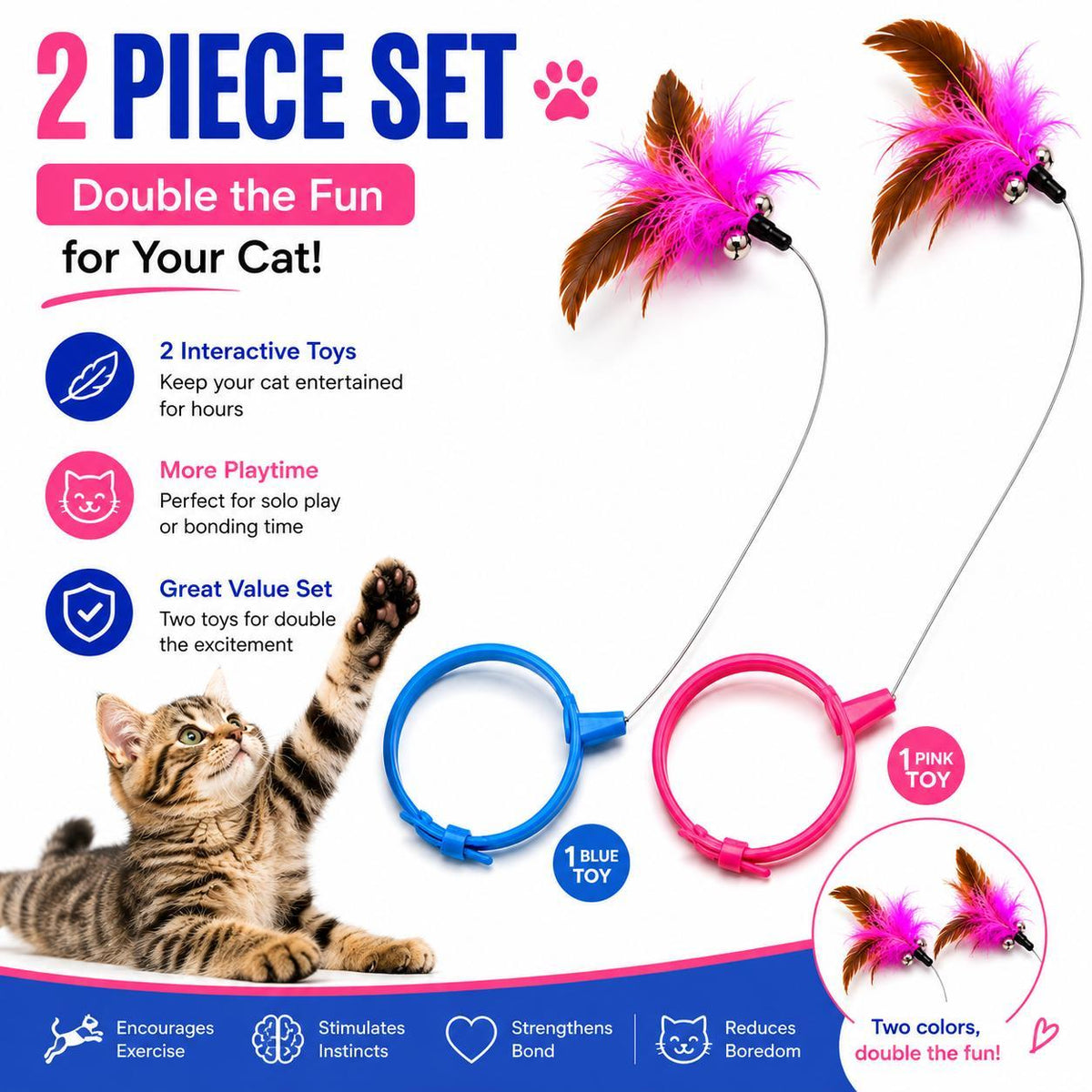 Wearable Feather Collar Teaser Toy for Cats – Happy Tails Co.