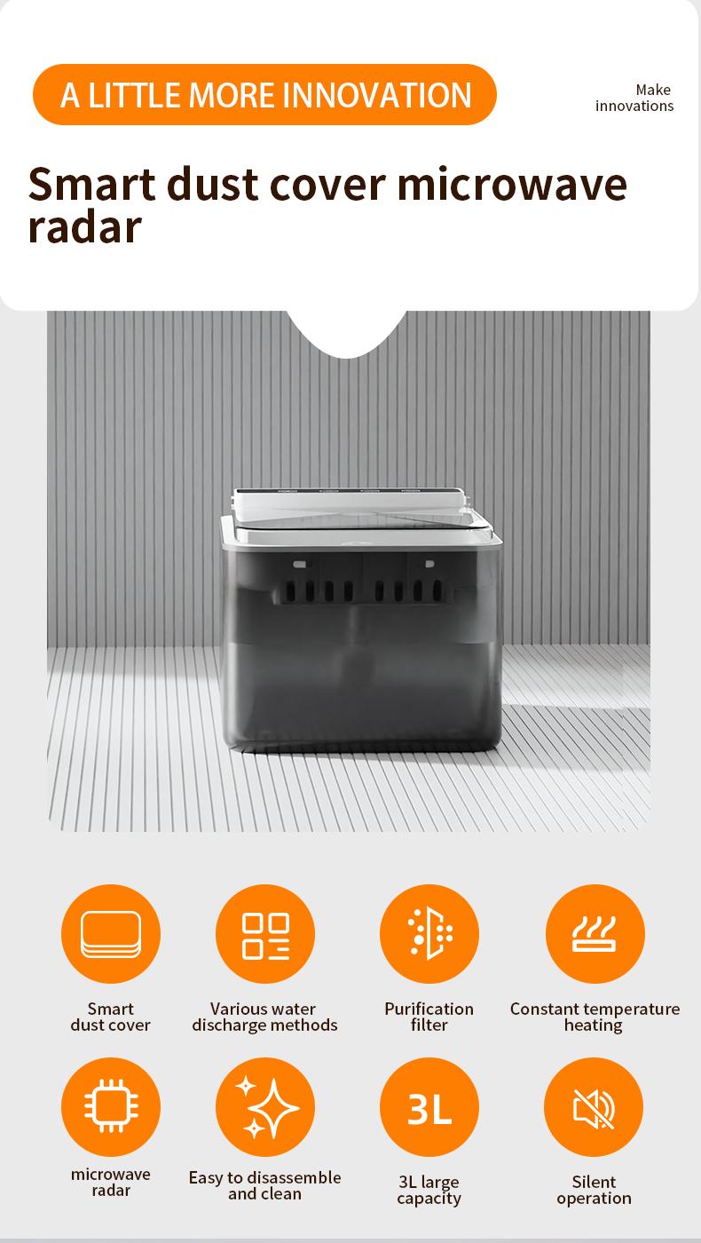 Cordless Stainless Steel Cat Water Fountain – view 3