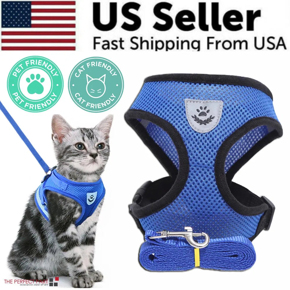 Escape-Proof Reflective Cat & Dog Harness with Leash – view 3
