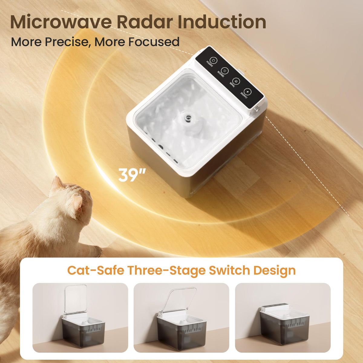 Automatic Pet Water Fountain with Motion Sensor – view 3
