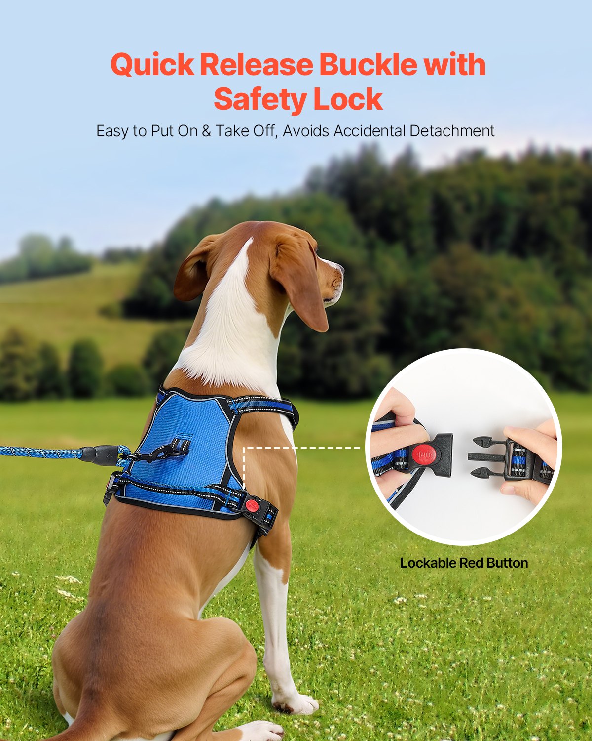 No-Pull Dog Harness & 5ft Leash Set – Reflective – view 3
