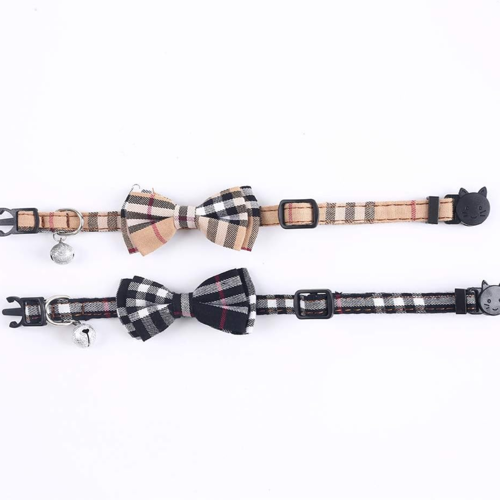Breakaway Cat Collars with Bow & Bell – 2 Pack Plaid – view 2