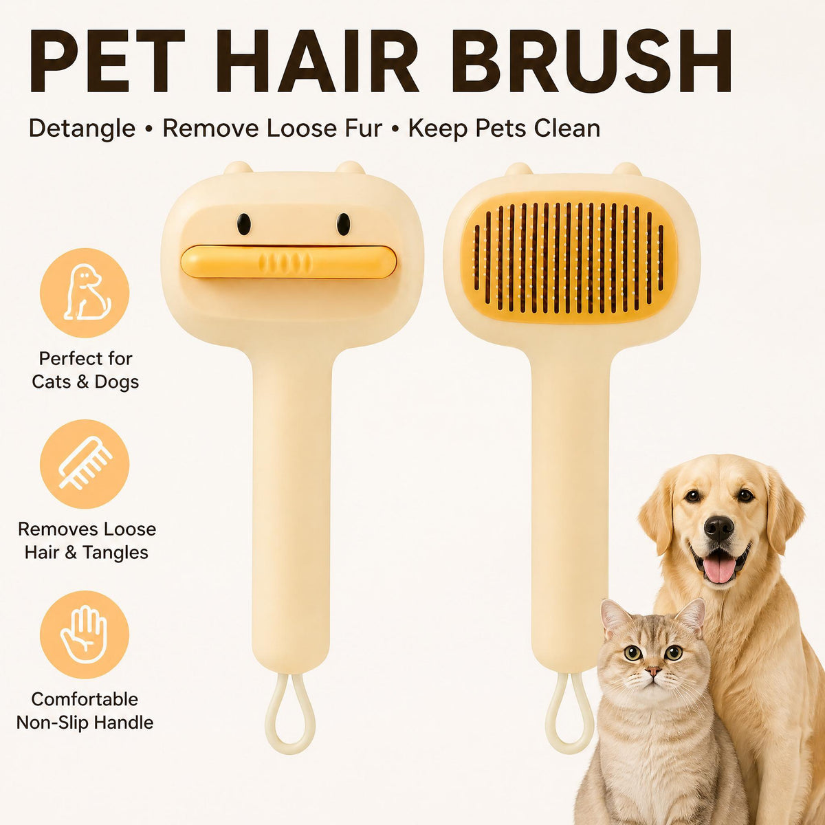 Cute Bear Self-Cleaning Deshedding Brush – Happy Tails Co.