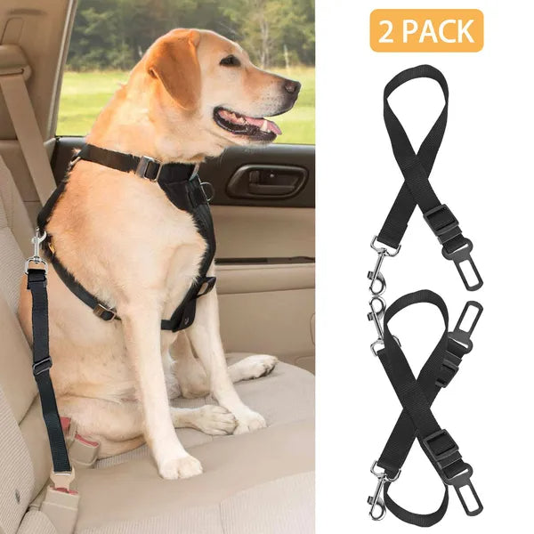 Adjustable Car Seat Belt Leash for Dogs & Cats – 2 Pack – Happy Tails Co.