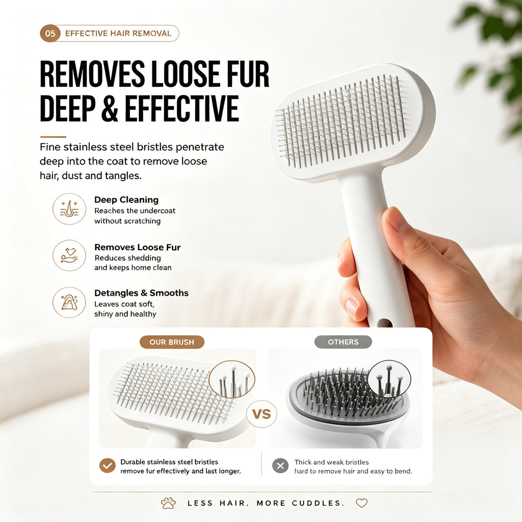 One-Click Self-Cleaning Slicker Brush for Dogs & Cats – view 3