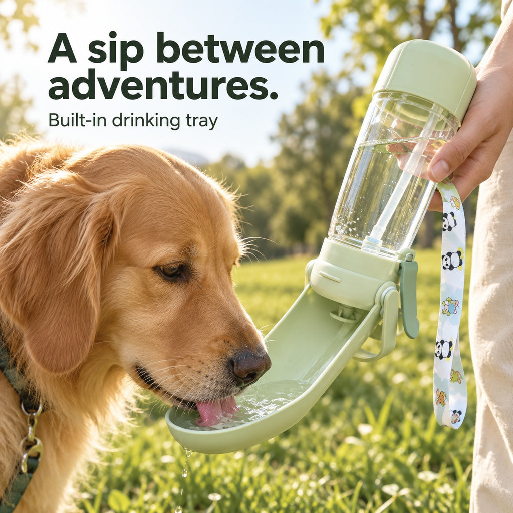 3-in-1 Portable Dog Water Bottle with Mist Sprayer & Snack Storage – view 3