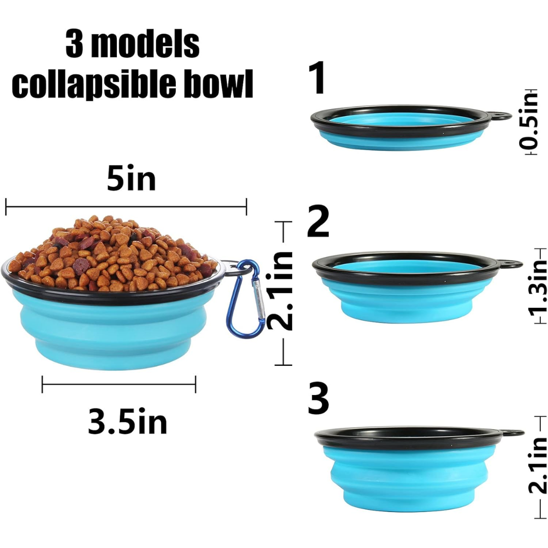 Collapsible Travel Bowls with Lids – 2 Pack – view 2