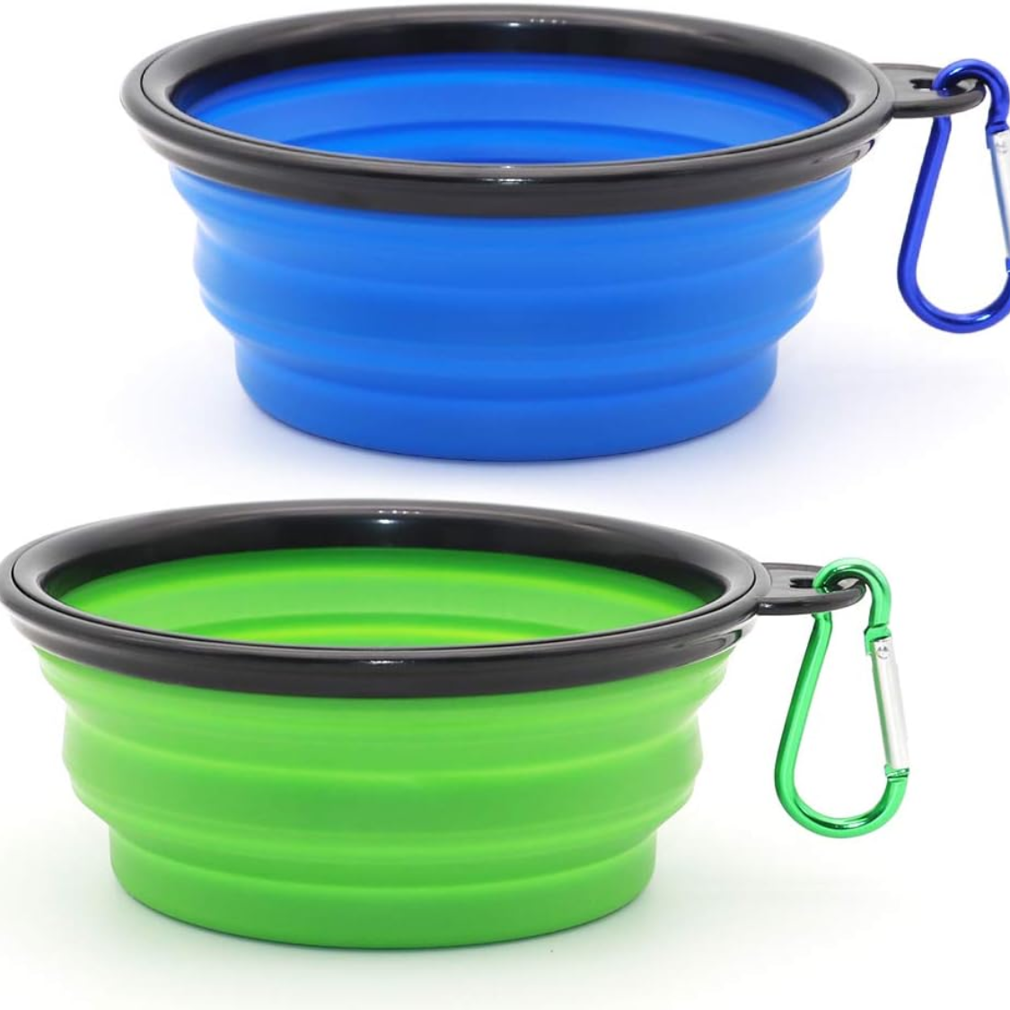 Collapsible Pet Bowls with Carabiners – 2 Pack – Happy Tails Co.
