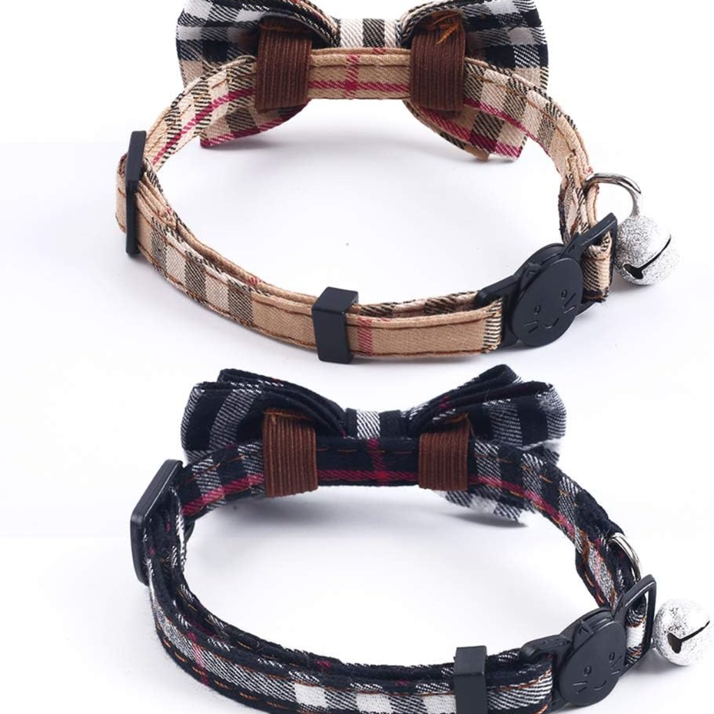 Breakaway Cat Collars with Bow & Bell – 2 Pack Plaid – view 3