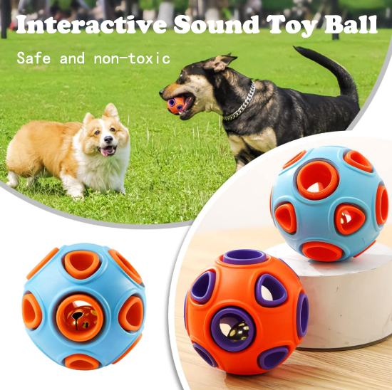 Rubber Bell Ball Toy for Puppies – 2 Pack – view 2