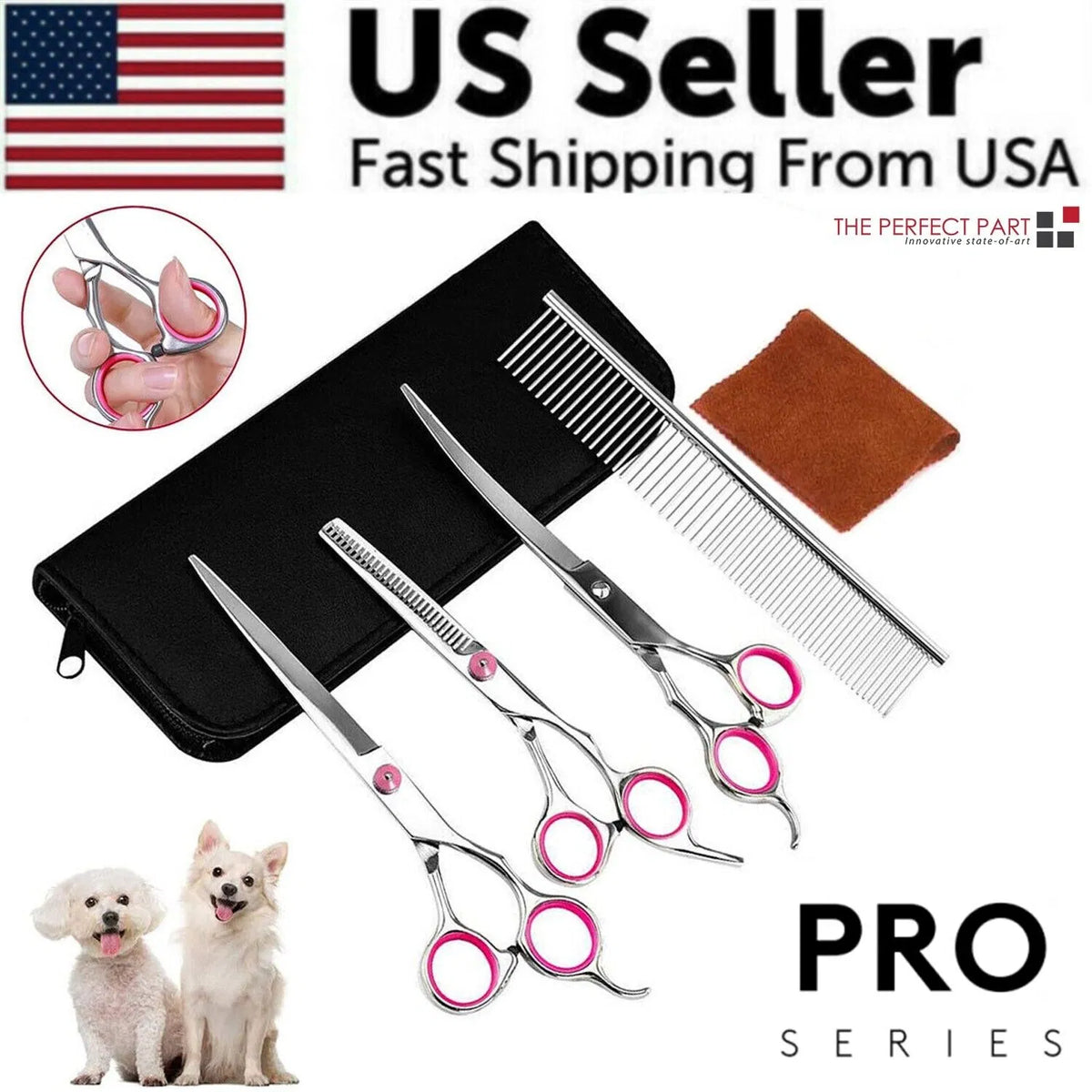 4-Piece Stainless Steel Pet Grooming Scissors Set – Happy Tails Co.