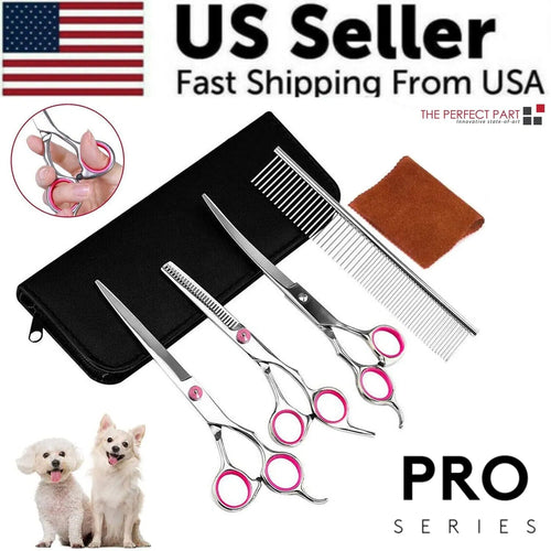 4-Piece Stainless Steel Pet Grooming Scissors Set – Happy Tails Co.