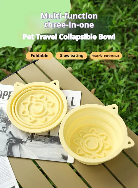 3-in-1 Collapsible Travel Bowl with Suction Cups – Happy Tails Co.