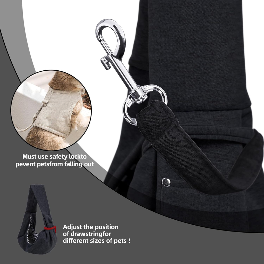 Hands-Free Pet Sling Carrier with Safety Strap – view 3