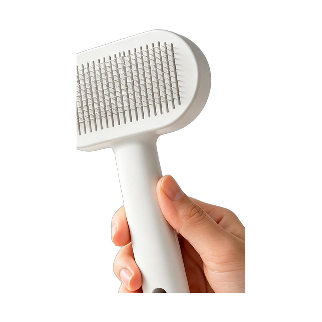One-Click Self-Cleaning Slicker Brush for Dogs & Cats – Happy Tails Co.